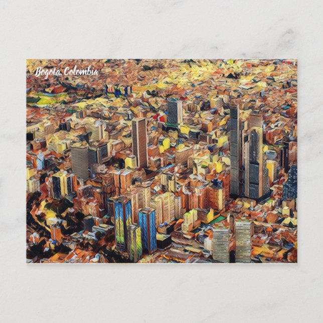 Bogotá, Colombia, City View Art Postcard (Front)