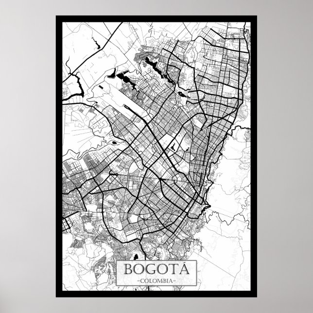 Bogotá Colombia Map Poster (Front)