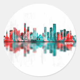 Bogota Colombia Skyline Classic Round Sticker