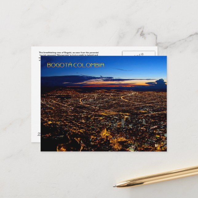 Bogotá Colombia Travel Post Card (Front/Back In Situ)