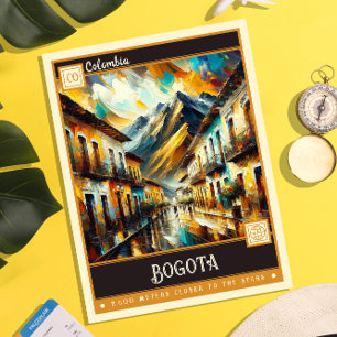 Bogota, Colombia Vintage Painting Postcard