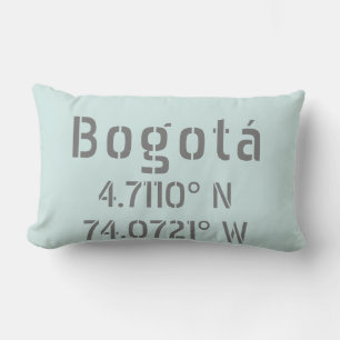 Bogotá Latitude and Longitude Coordinates  Lumbar Cushion