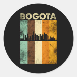 Bogota Skyline Colombia Colombian South America Fa Classic Round Sticker