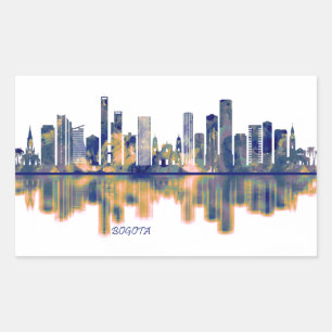 Bogota Skyline Rectangular Sticker