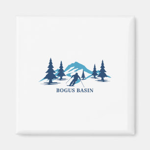 Bogus Basin Idaho Ski Resort Skiing Skier T-shirt_ Magnet