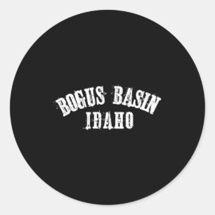 Bogus basin idaho ski skiing snowboarding skier classic round sticker