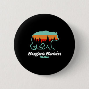 Bogus Basin Idaho Skiing Snowboarding Bear 6 Cm Round Badge