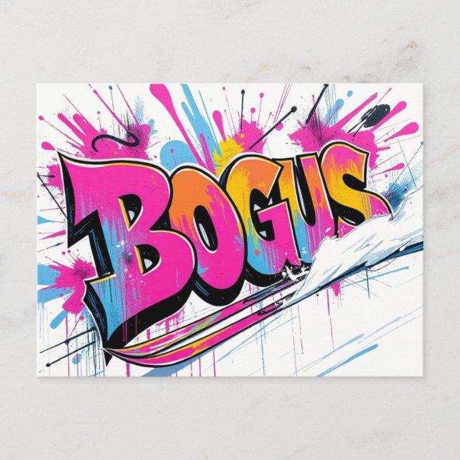 Bogus Basin Ski Resort Idaho graffiti Postcard (Front)