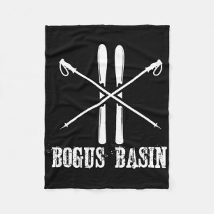 Bogus Sin Ski Skier Skiing Down Hill Alpine Nordic Fleece Blanket