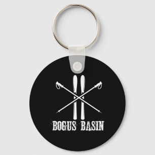 Bogus Sin Ski Skier Skiing Down Hill Alpine Nordic Key Ring