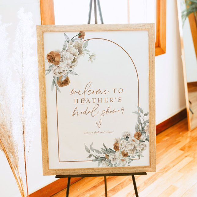 BOHEME Boho Terracotta Arch Bridal Shower Welcome Poster (Creator Uploaded)