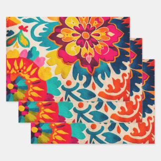 BOHEMIA 3 sheets of beautiful boho-style giftwrap