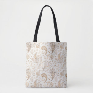 Bohemiam Boho Cream White Christmas Tote Bag