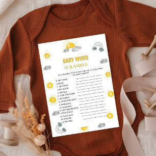 Bohemian a little sunshine baby shower game card