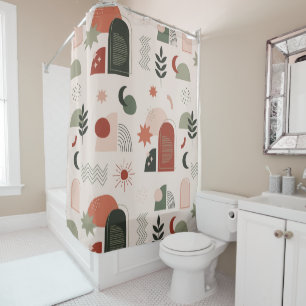 Bohemian  Abstract Geometric Shower curtain