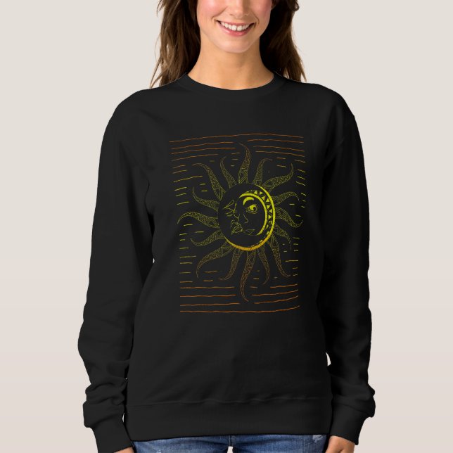 Bohemian Aesthetic Celestial Bodies Sun Moon Astro Sweatshirt (Front)