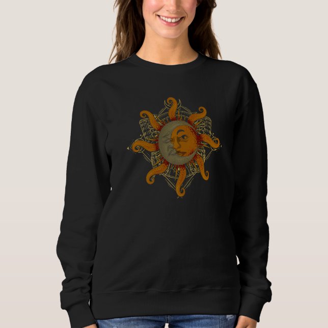 Bohemian Aesthetic Universe Boho Sun Moon Astrolog Sweatshirt (Front)