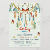 Bohemian American Indian Dream Catcher Baby Shower