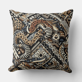 Bohemian Animal Patterns Snake Cushion