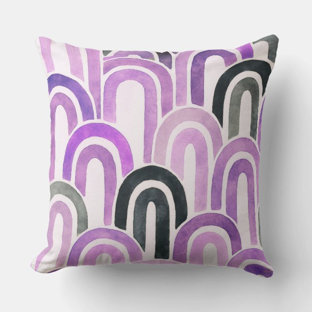 Bohemian arch fish scale painted pattern cushion (Front)