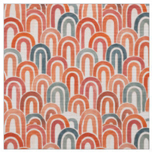 Bohemian arch fish scale painted pattern fabric