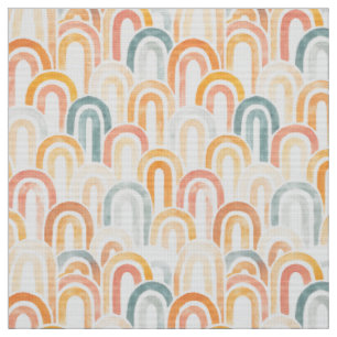 Bohemian arch fish scale painted pattern fabric