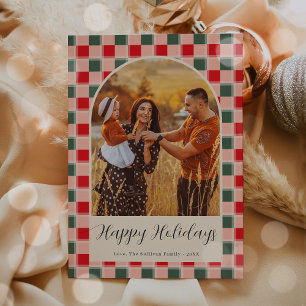Bohemian Arch Script Christmas Holiday Photo Card 