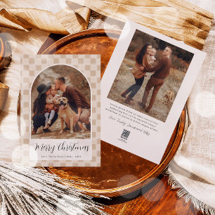 Bohemian Arch Script Christmas Holiday Photo Card 
