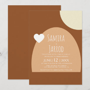 Bohemian Arch & Shapes Heart Geometrical Wedding Invitation