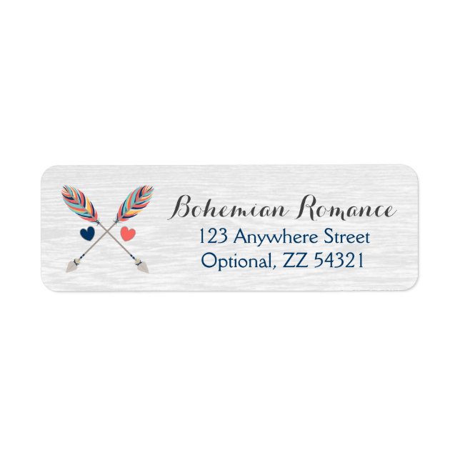 Bohemian Arrows Rustic Wood Boho Return Address Label (Front)