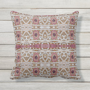 bohemian art deco fashion wine red burgundy  cushion