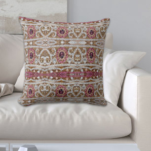 bohemian art deco fashion wine red burgundy  cushion