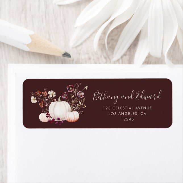 Bohemian Autumn Wedding Return Address Label (Insitu)