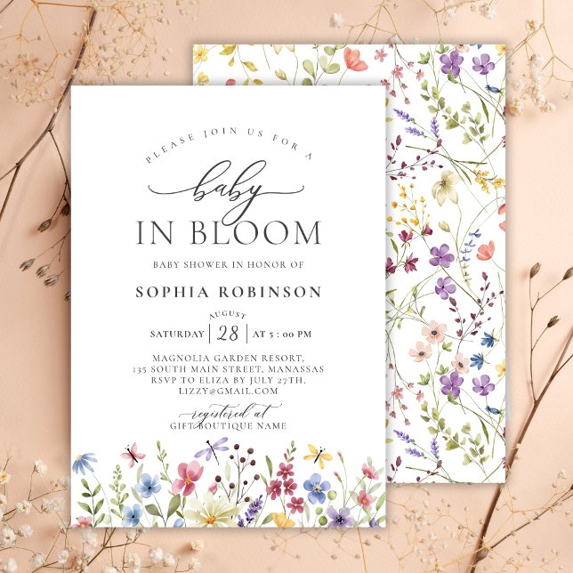 Bohemian Baby in Bloom Wildflower Baby Shower  Invitation (Creator Uploaded)