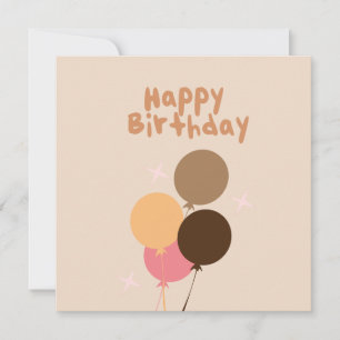 Bohemian Balloons Happy Birthday Card
