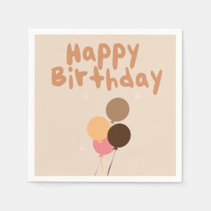 Bohemian Balloons Happy Birthday    Napkin