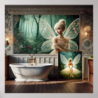 "Bohemian Bath Bliss – Fairy and Feminine Elegance Poster