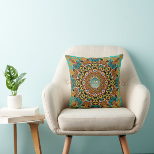 Bohemian Batik Mandala OM Yoga Cushion