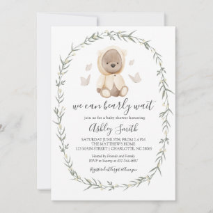 Bohemian Bear Baby Shower Invitation