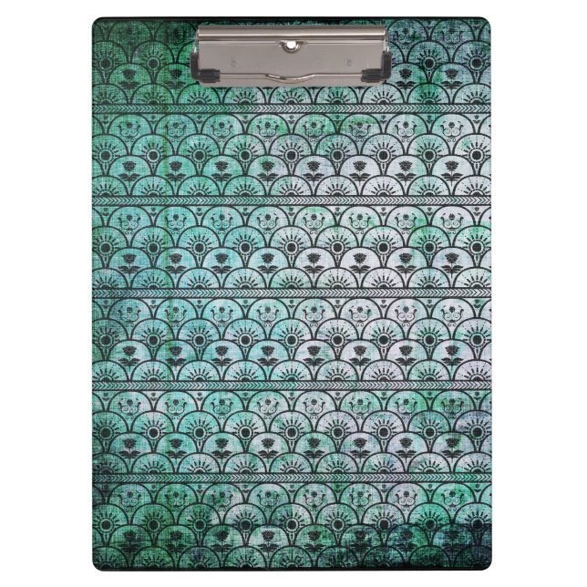 Bohemian Beauty Aqua Pattern Clipboard (Front)
