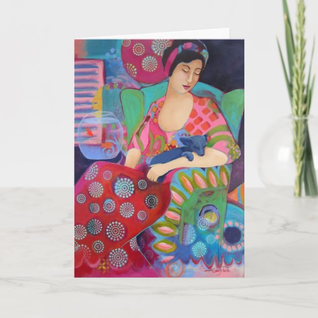 Bohemian Beauty Fine Art Colorful Note Card (Front)