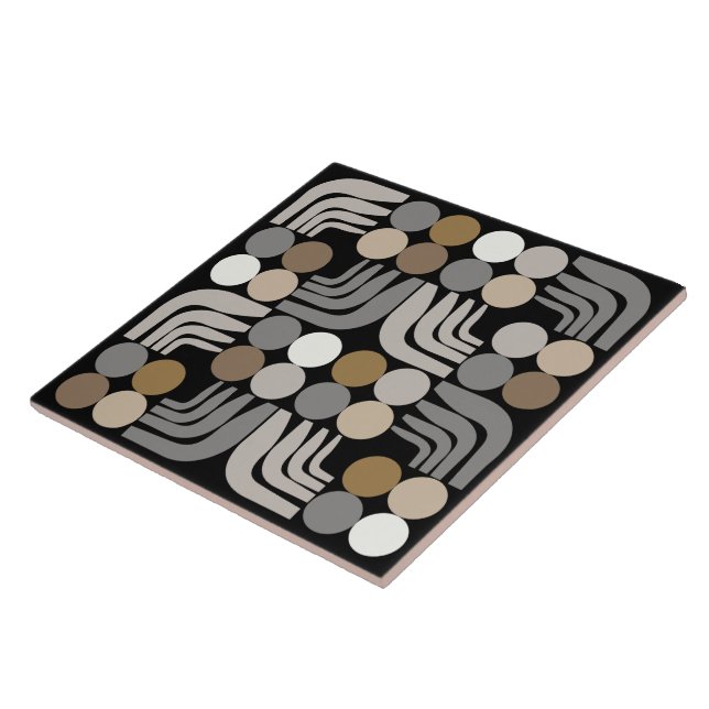 Bohemian Black Grey Ceramic Tile (Side)