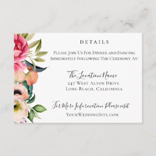 Bohemian Blooms Wedding Details Invitation