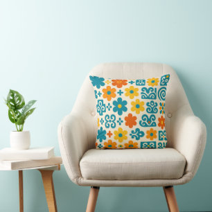 Bohemian Blossom Geometry Cushion
