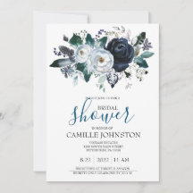 Bohemian Blue Bridal Shower Invitation