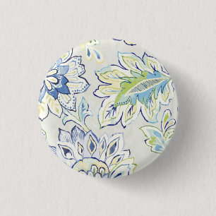 Bohemian Blue Flower 3 Cm Round Badge