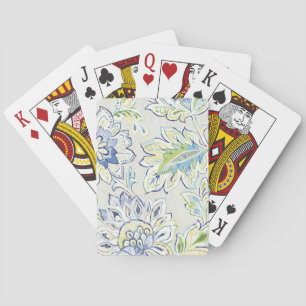 Bohemian Blue Flower Playing Cards