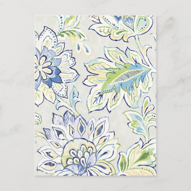 Bohemian Blue Flower Postcard (Front)