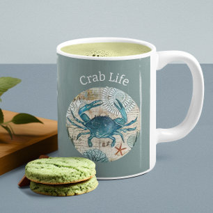 Bohemian Blues Crab Life Collection Coffee Mug