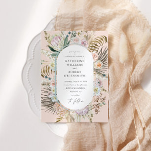 Bohemian Blush Elegant Floral Wedding Invitation